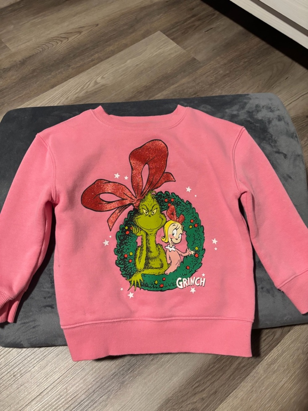 Grinch Kids Pink Holiday Sweatshirt Size 3T